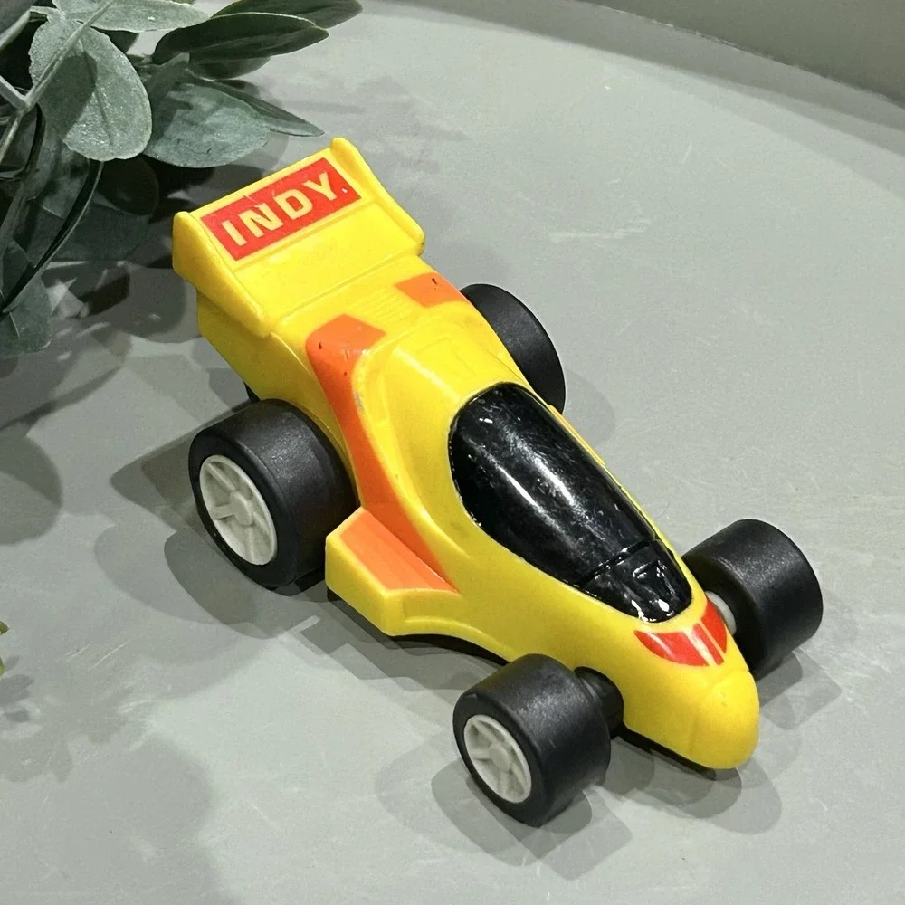 1989 Burger King Power Breakers Yellow/Red Friction Toy Indy Car Hasbro Working